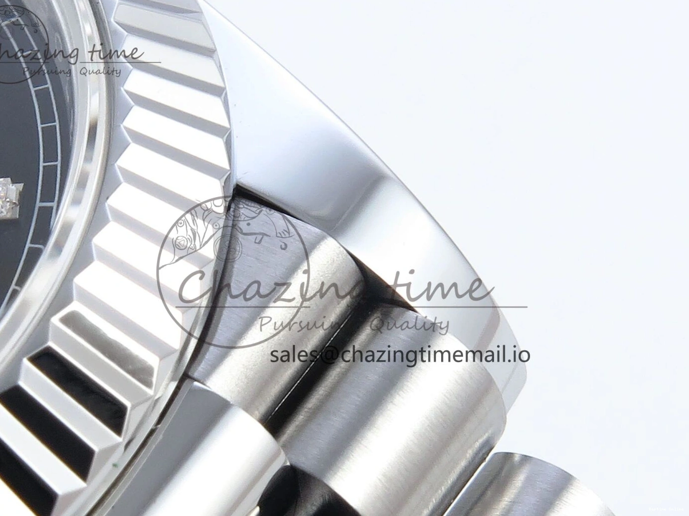 0123 OnTrend Day Date 40 SS 228239 Noob 1:1 Best Edition Black Crystal Dial on President Bracelet A2836 (Gain Weight) 807